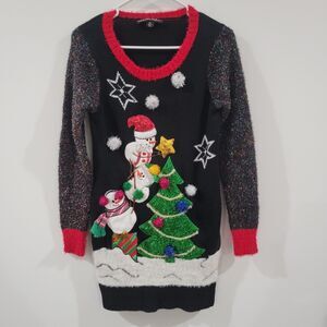 United States Sweaters Womens Ugly Christmas Sweater Mini Dress Size Xs Snowmen